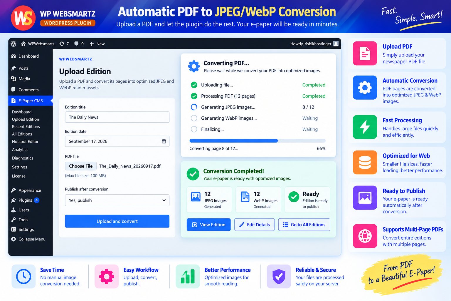JPEG and WebP conversion